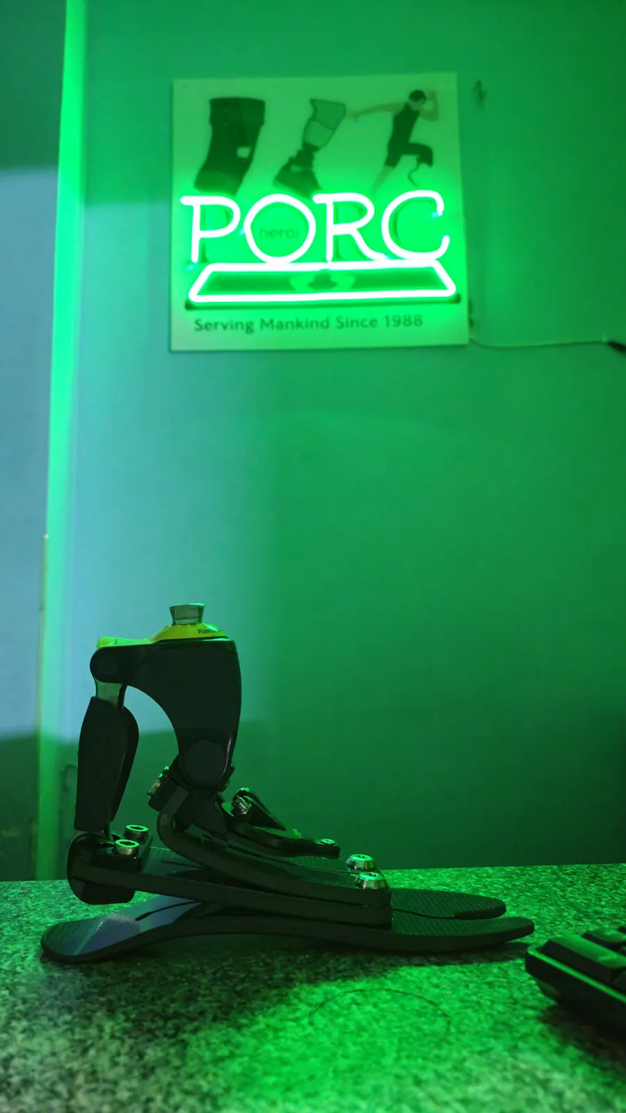 Prosthetic legs on display at P.O.R.C Safdarjung Enclave