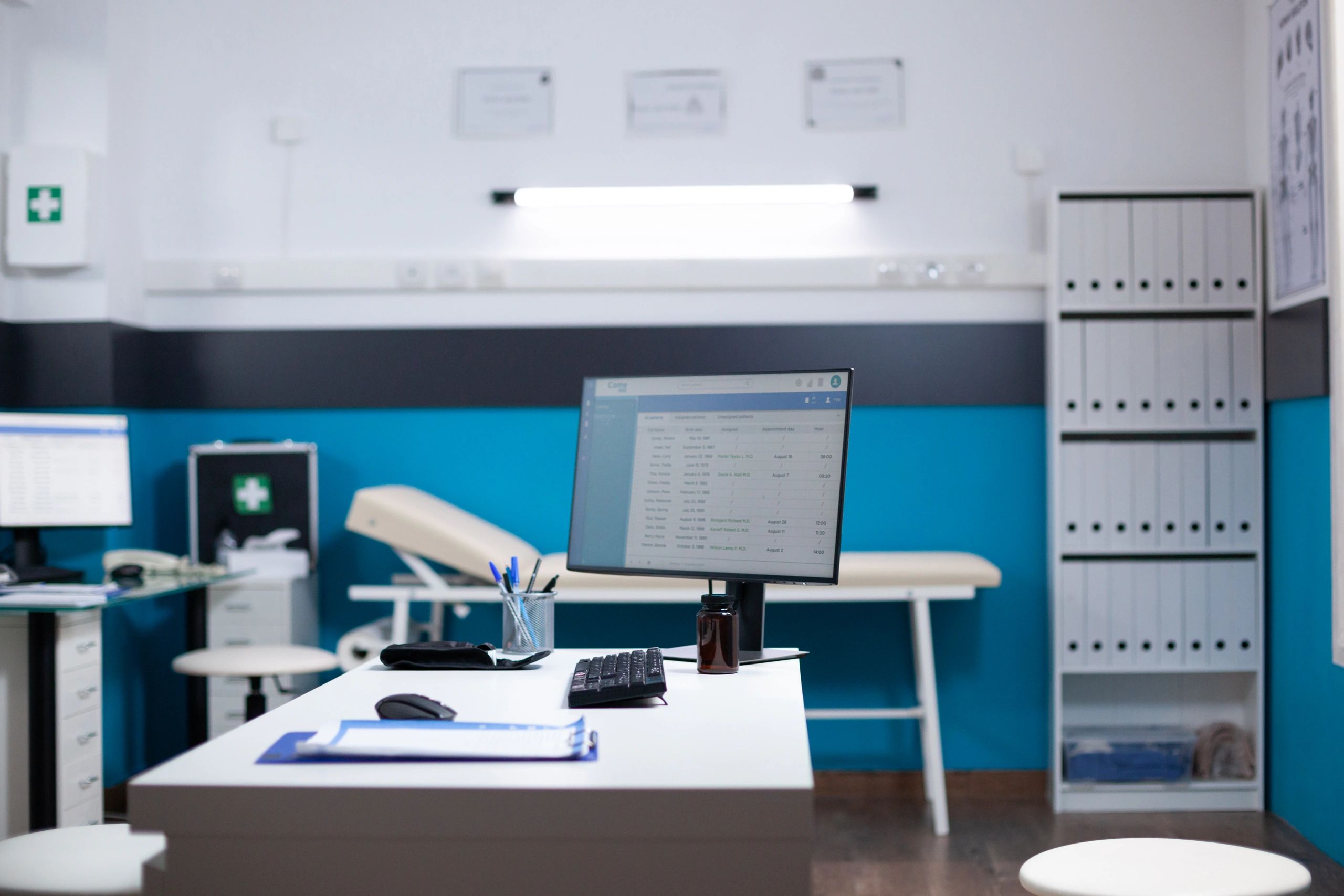 Modern clinical consultation room for foot assessment